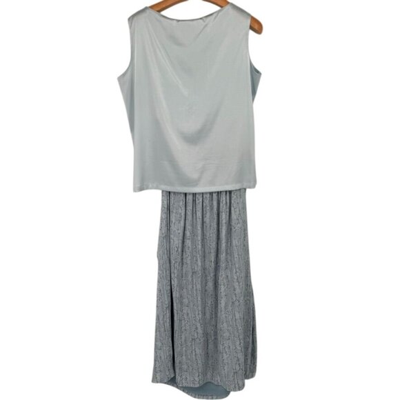 Elisabeth By Liz Claiborne Womens V-Neck Top & wrap Skirt Set Size 14- 16 Blue - Picture 11 of 15